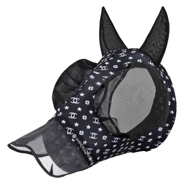 Masque anti-mouches avec nez Imperial Riding Trail ride Noir AOP Motifs