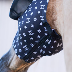 Vliegenmasker Imperial Riding Trail ride Zwart AOP Motieven Vliegenmasker Imperial Riding Trail ride Zwart AOP Motieven