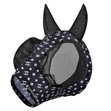 Vliegenmasker Imperial Riding Trail ride Zwart AOP Motieven Vliegenmasker Imperial Riding Trail ride Zwart AOP Motieven