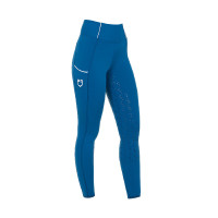Legging ajustés femme avec grip complet Classic Equestro Bleu corail