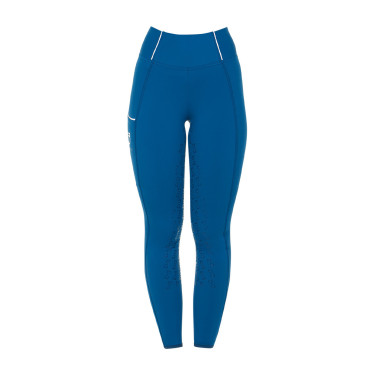 Dameslegging met volledige grip Classic Equestro Koraalblauw