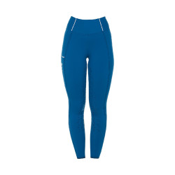Legging ajustés femme avec grip complet Classic Equestro Bleu corail