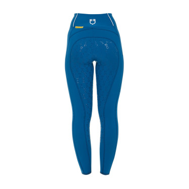 Dameslegging met volledige grip Classic Equestro Koraalblauw