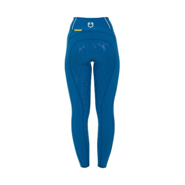 Legging ajustés femme avec grip complet Classic Equestro Bleu corail