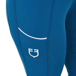 Legging ajustés femme avec grip complet Classic Equestro Bleu corail