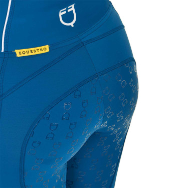 Legging ajustés femme avec grip complet Classic Equestro Bleu corail
