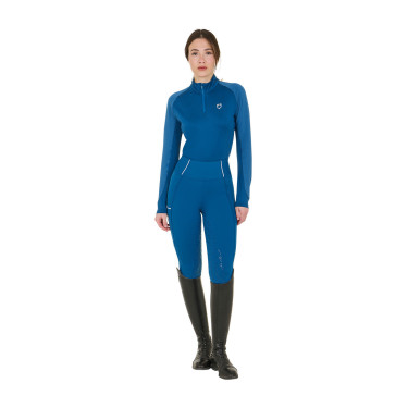Dameslegging met volledige grip Classic Equestro Koraalblauw