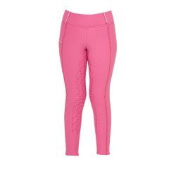 Legging fille cintré avec grip et logo Equestro Rose château