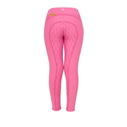 Legging fille cintré avec grip et logo Equestro Rose château