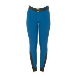 Pantalon ajusté avec grip femme avec logo Zenda Equestro Bleu corail