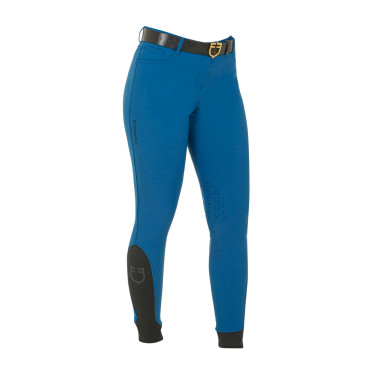 Pantalon ajusté avec grip femme avec logo Zenda Equestro Bleu corail