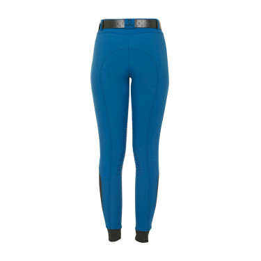 Pantalon ajusté avec grip femme avec logo Zenda Equestro Bleu corail