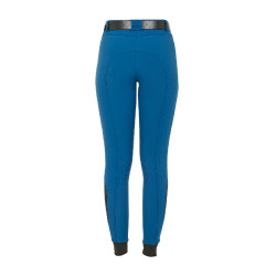 Strakke damesbroek met grip met logo Zenda Equestro Koraalblauw