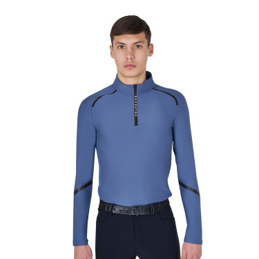 Trainingspolo met lange mouwen voor heren, slim fit Equestro Beringzee Blauw