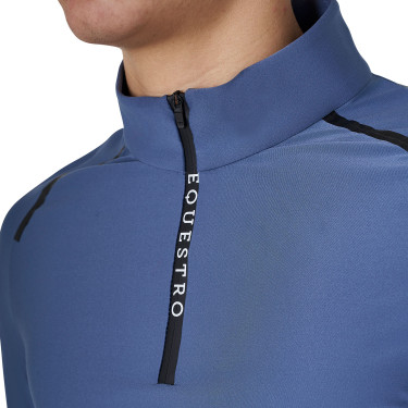 Trainingspolo met lange mouwen voor heren, slim fit Equestro Beringzee Blauw