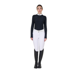Polo wedstrijd slim fit dames met mesh inzetstukken Equestro Zwart