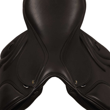 Selle de saut en cuir double modèle Las Vegas Supreme Marron foncé