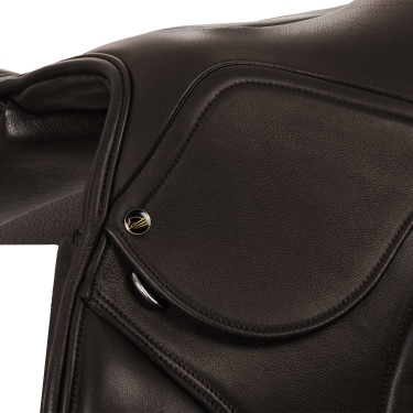Selle de saut en cuir double modèle Las Vegas Supreme Marron foncé