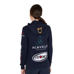 Dameshoodie met multi-logo nieuwe Equestro Marineblazer Marineblauw