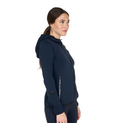 Sweat-shirt technique femme en jersey avec fermeture éclair Equestro Marine blazer Bleu marine