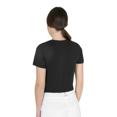 T-shirt en coton Equestro femme Horse Lover Noir T-shirt en coton Equestro femme Horse Lover Noir