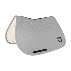 Tapis de selle de saut en matelassage cubique Equestro Gris givre