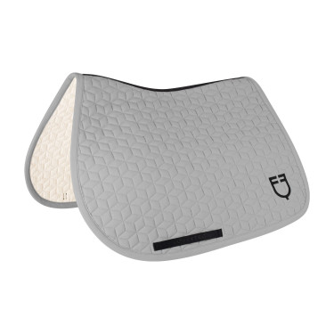 Tapis de selle de saut en matelassage cubique Equestro Gris givre