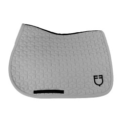 Tapis de selle de saut en matelassage cubique Equestro Gris givre