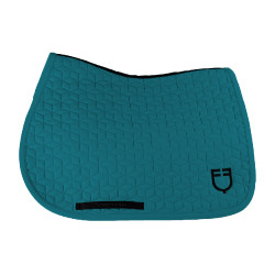 Tapis de selle de saut en matelassage cubique Equestro Pétrole
