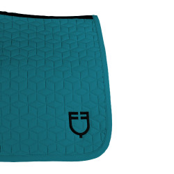 Tapis de selle de saut en matelassage cubique Equestro Pétrole