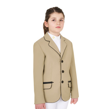 Wedstrijdjasje Equestro meisje van technische stof Wierook Beige Wedstrijdjasje Equestro meisje van technische stof Wierook Beige