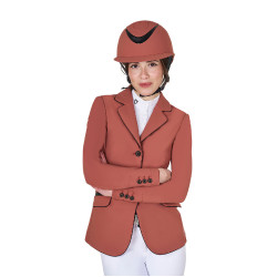 Veste de concours femme en tissu technique stretch Equestro Séquoia Marron Veste de concours femme en tissu technique stretch Equestro Séquoia Marron