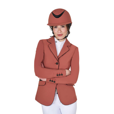 Veste de concours femme en tissu technique stretch Equestro Séquoia Marron Veste de concours femme en tissu technique stretch Equestro Séquoia Marron