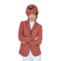 Wedstrijdjas dames in technische stretchstof Equestro Sequoia Bruin
