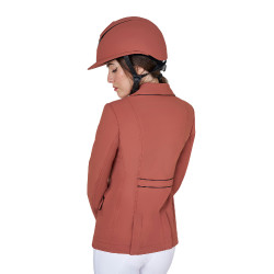 Veste de concours femme en tissu technique stretch Equestro Séquoia Marron Veste de concours femme en tissu technique stretch Equestro Séquoia Marron