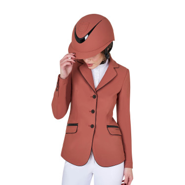 Wedstrijdjas dames in technische stretchstof Equestro Sequoia Bruin Wedstrijdjas dames in technische stretchstof Equestro Sequoia Bruin
