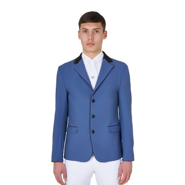 Veste de concours homme 3 boutons Elegance Equestro Bering sea Bleu Veste de concours homme 3 boutons Elegance Equestro Bering sea Bleu