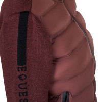 Veste Equestro femme en nylon et tricot avec fermeture éclair Marron