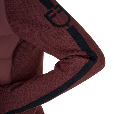 Veste Equestro femme en nylon et tricot avec fermeture éclair Marron
