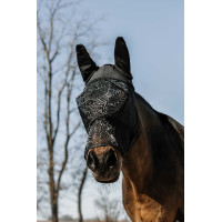 Vliegenmasker anti-UV Equithème Soft met neus Zwart