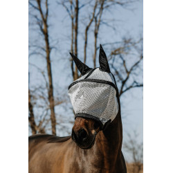 Masque anti-mouches anti-UV Equithème Protec Argenté