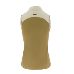 Polo Equithème jersey sans manches Taupe Marron Polo Equithème jersey sans manches Taupe Marron
