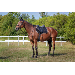 Tapis de selle Equithème Polyfun Noir / taupe Tapis de selle Equithème Polyfun Noir / taupe