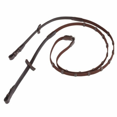 Smalle Stübben-teugels met 9 stops en haken Zilver ebbenhout