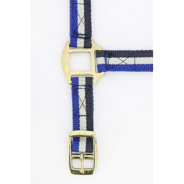 Licol nylon doublé cuir Norton Marine / blanc / bleu Licol nylon doublé cuir Norton Marine / blanc / bleu