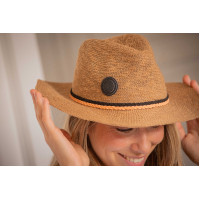 Chapeau Pénélope Rafia Caramel / blanc / noir Marron Chapeau Pénélope Rafia Caramel / blanc / noir Marron