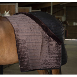 Couverture d'écurie Equithème Teddy doublée mouton synthétique Noir / marron Couverture d'écurie Equithème Teddy doublée mouton synthétique Noir / marron