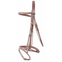 Bridon Kessel T van T kopstuk drievoudig gecombineerde neusriem Tabak Bruin