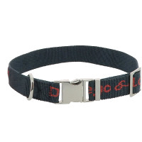 Nylon halsband Diego & Louna voor honden Antraciet / koraal