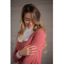 Wedstrijdpolo Pénélope Florence met lange mouwen Terracotta Oranje